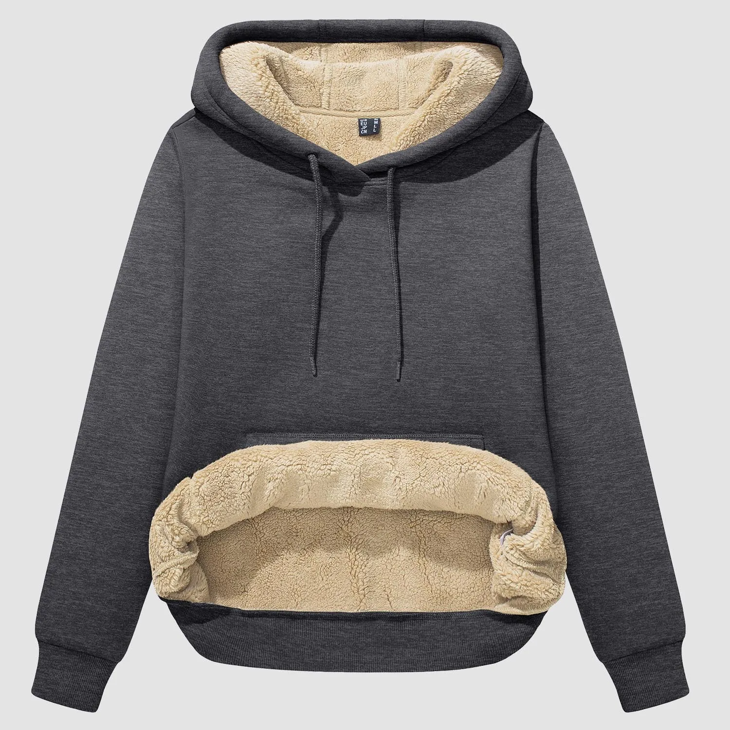Women's Sherpa Hoodies Fleece Lined Sweatshirtst Pullover With Kanga Pocket