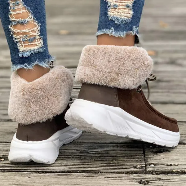 Women's Thick Sole Snow Boots with Plush Lining 06030674C