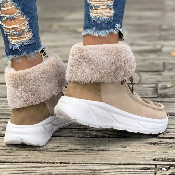 Women's Thick Sole Snow Boots with Plush Lining 06030674C
