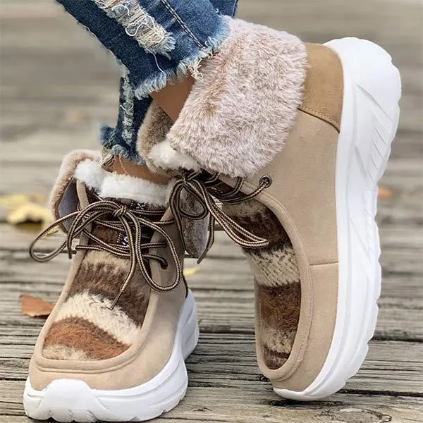 Women's Thick Sole Snow Boots with Plush Lining 06030674C