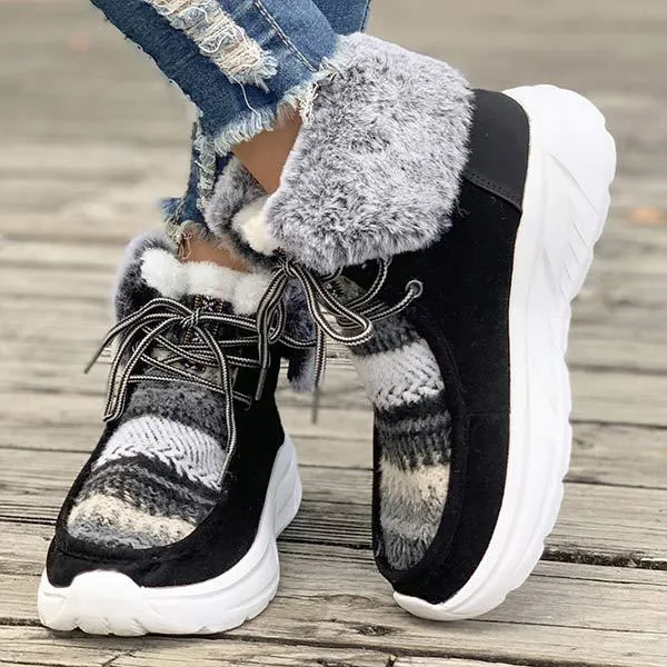 Women's Thick Sole Snow Boots with Plush Lining 06030674C