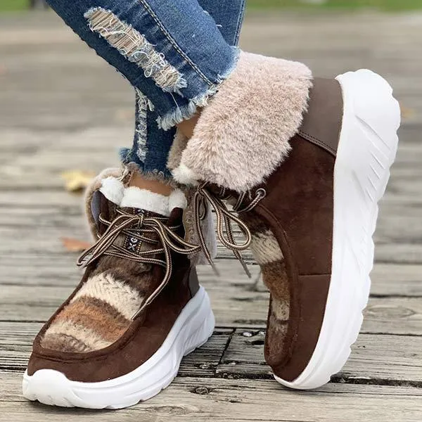 Women's Thick Sole Snow Boots with Plush Lining 06030674C